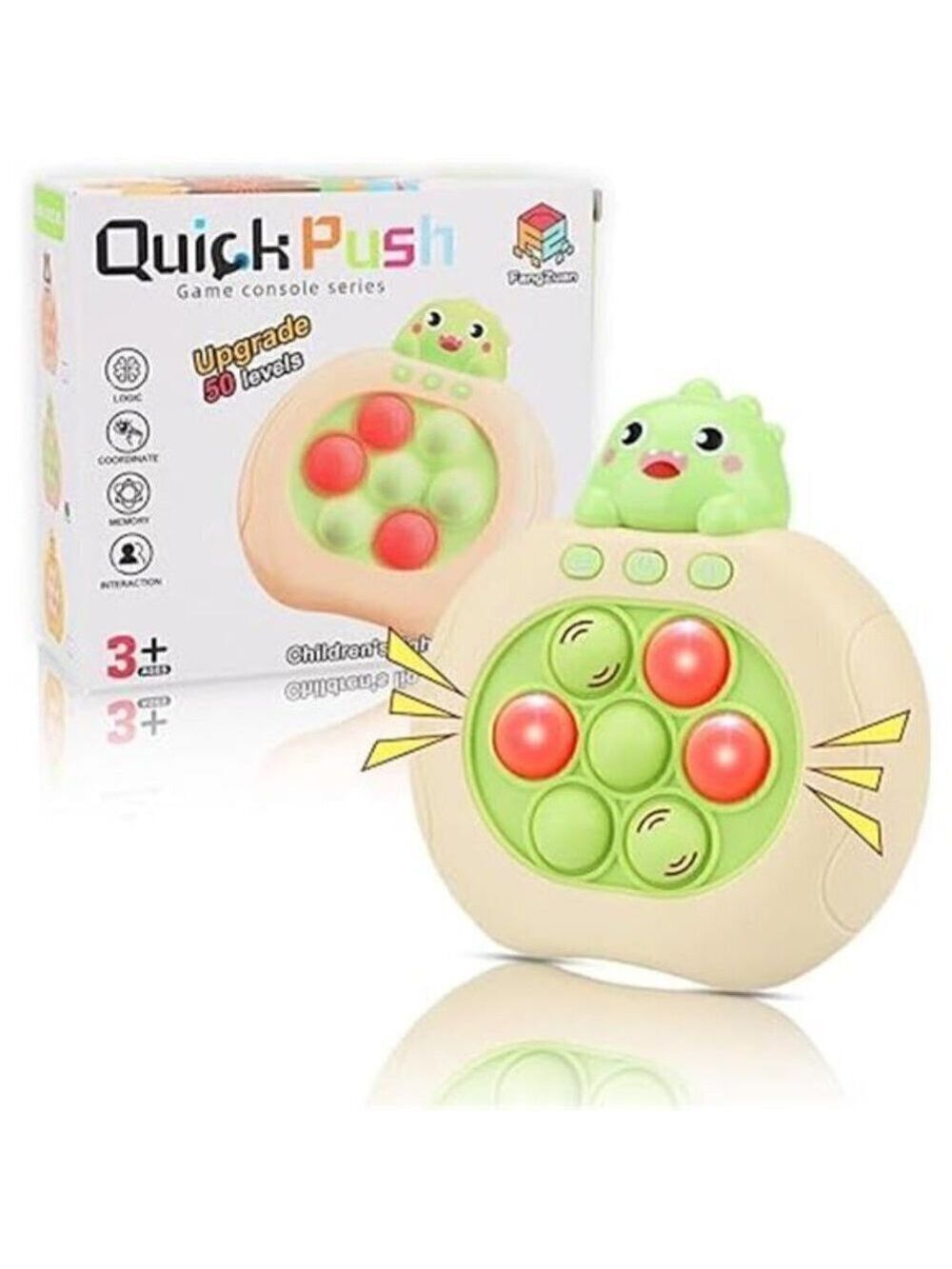 Bubble Game Console Handheld Fast Speed Pushing Educational Fidget Toy Kids DINO
